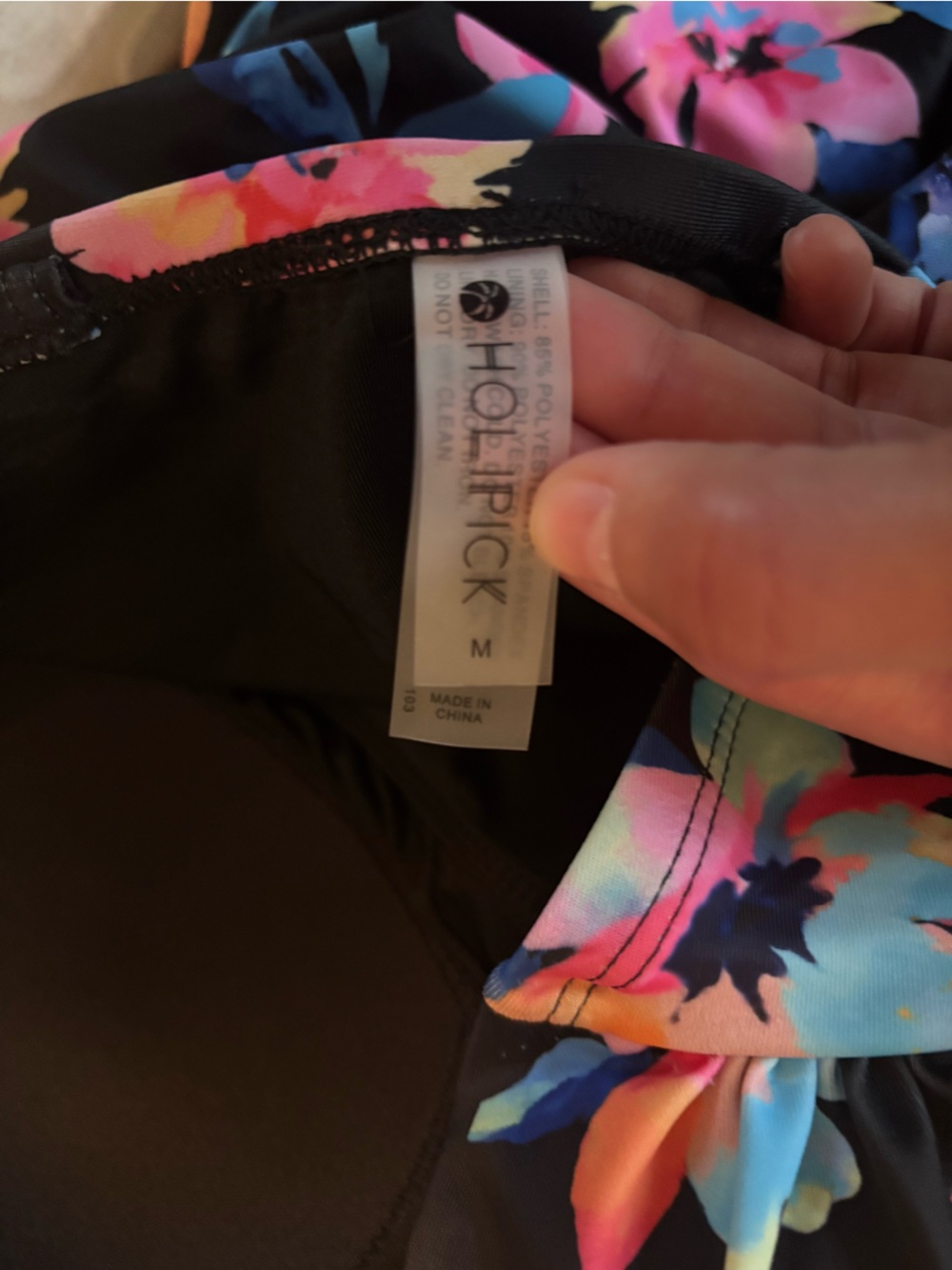2/$12 NWOT Floral Ruffle Hem Strapless Swimdress - Removable Strap - Picture 11 of 11